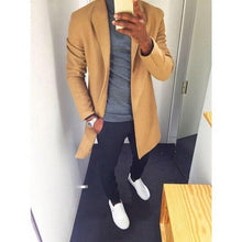 Load image into Gallery viewer, Fashion Winter Men's Trench Long Jackets Coats Overcoat Classic Jackets Solid Slim Fit Outwear Hombre Men Clothes 4 Colors
