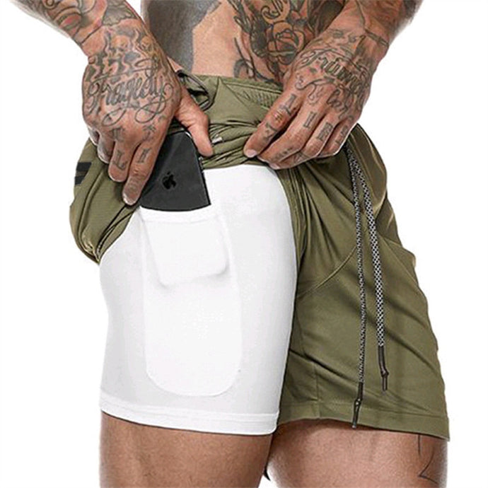 2019 Summer Men Shorts Hidden Mobile Phone inside Pockets Joggers Fitness Sporting Shorts Quick Dry Workout Gyms Shorts men
